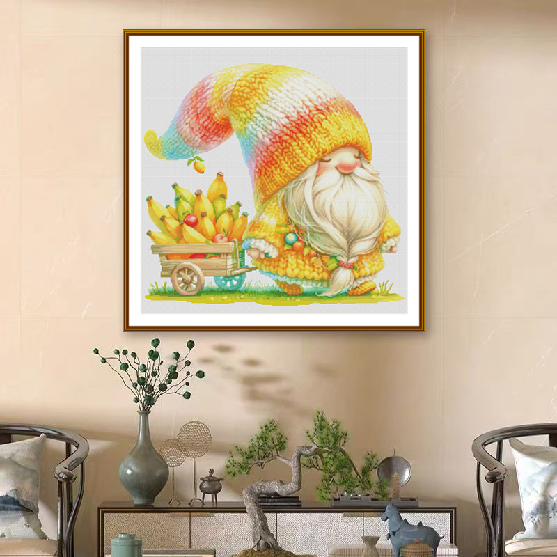 1set DIY Printed Cross Stitch Kit [ZZ6072-Banana Dwarfs] Cross Stitch Kit Painting Fairy Cross Stitch