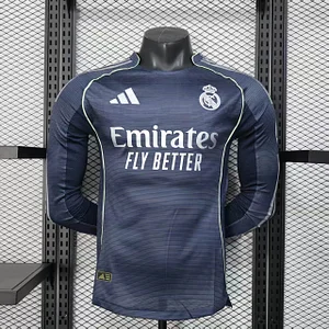 2025/2026 Long Sleeve Player Version Real Madrid Away Football Shirt1:1 Thai Quality