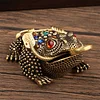 Pure brass fortune-attracting three-legged golden toad bronze tea pet jewelry crafts