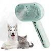 3 in 1 Pet Steam Brush with Release Button Pet Spray Hair Removal Comb Cat Brush