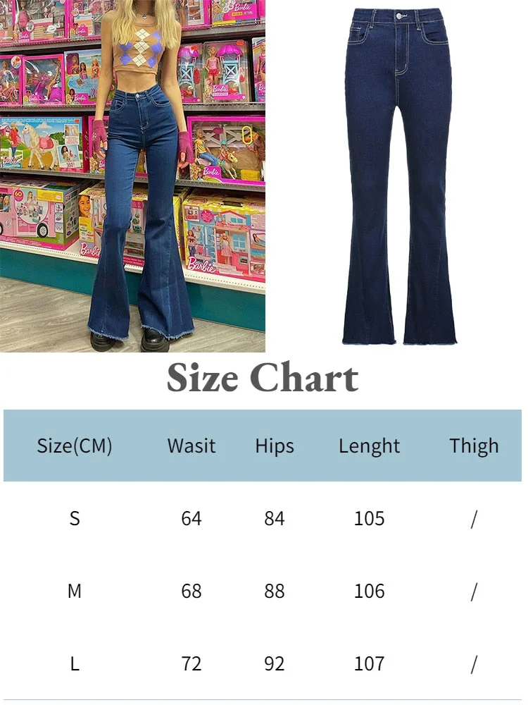 Jacuqeline 2022 Flare Flares Y2K Jeans Vintage Low Rise Pants Fairy Grunge Cargo Trousers Woman Streetwear Korean Baggy Jeans