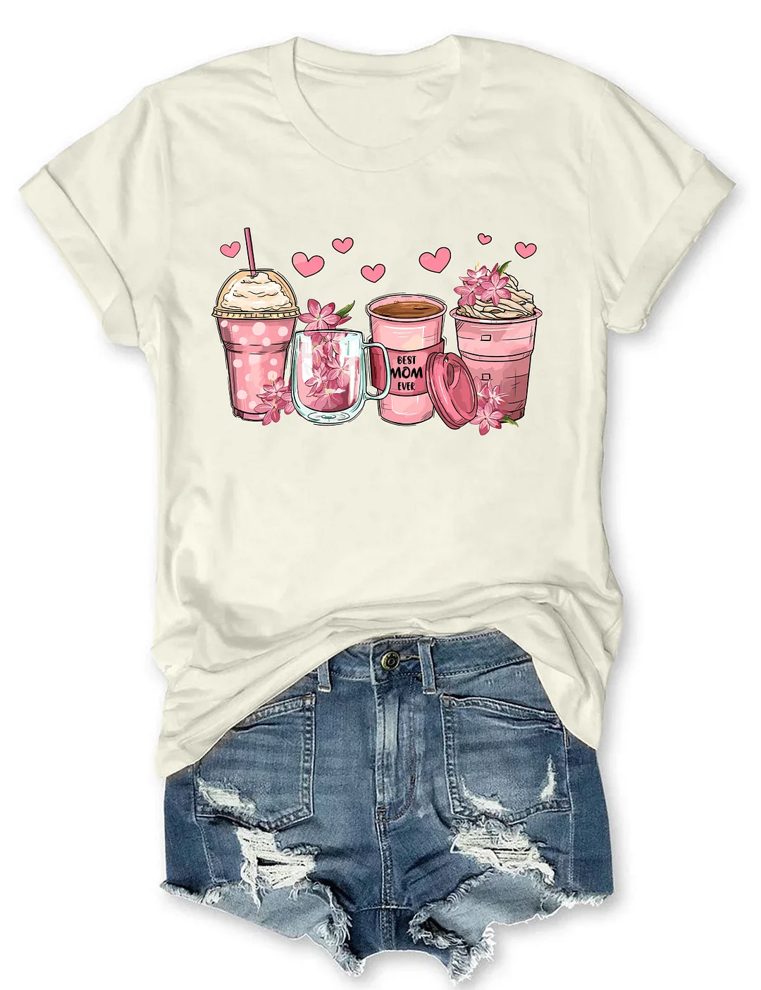 Floral Coffee Mom T-shirt