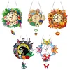 Diamond Painting Animal And Flower Hanging Clock Pendant Kit for Decoration