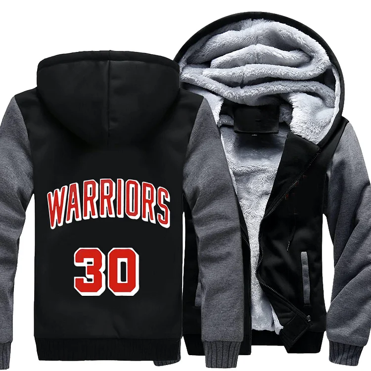 Number 30 Warriors Stephen Curry, Basketball Fleece Jacket