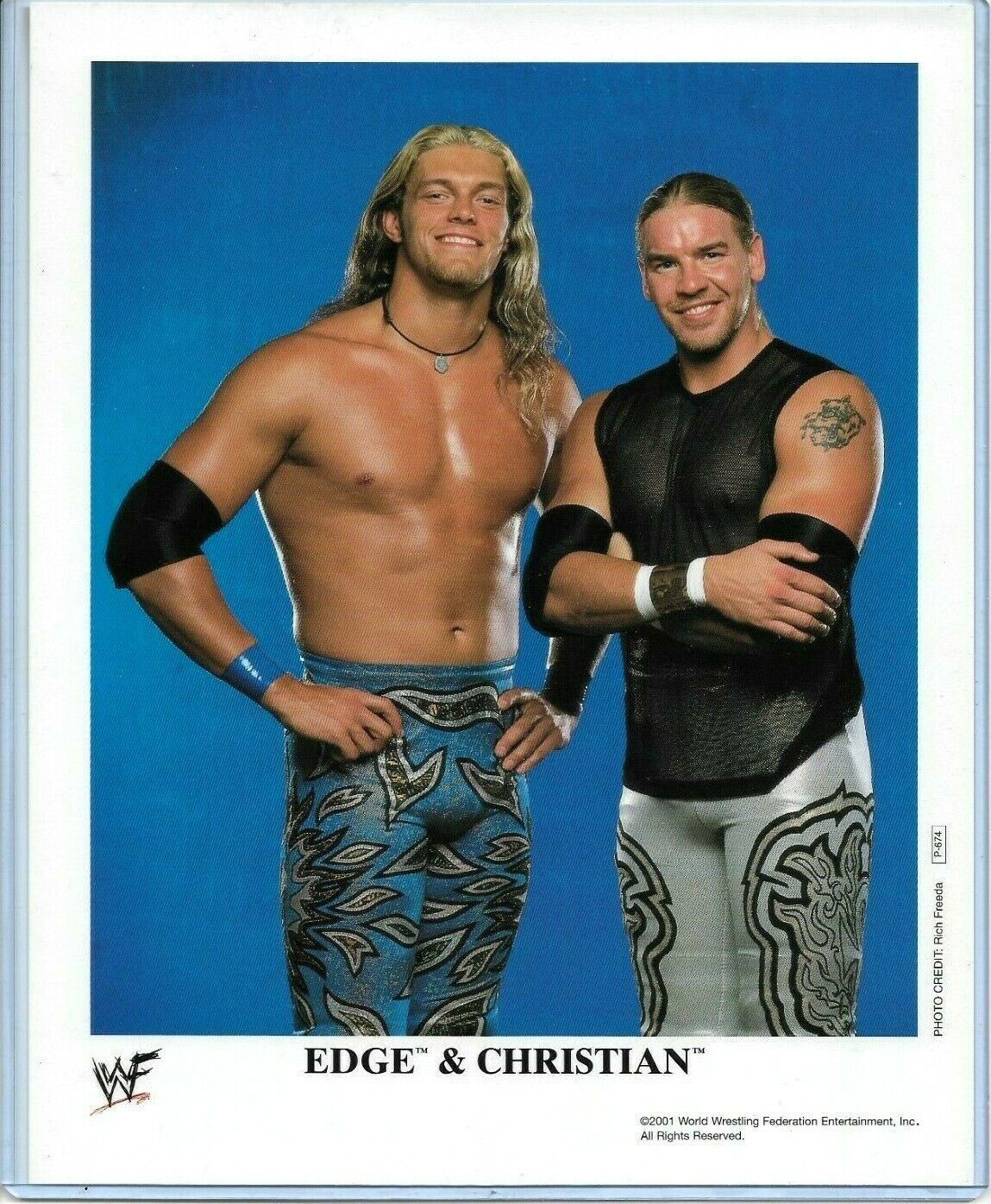 WWE EDGE AND CHRISTIAN P-674 OFFICIAL LICENSED AUTHENTIC 8X10 PROMO Photo Poster painting RARE