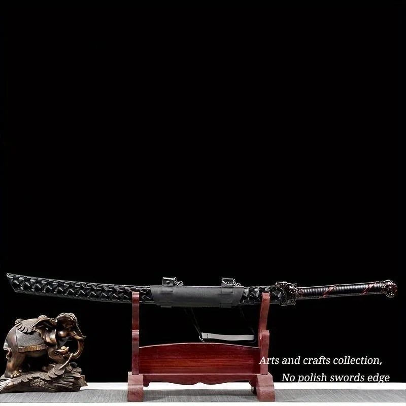 Authentic Samurai Katana Sword with Tiger Head Handle, Real Metal, Art collection