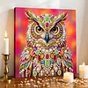 DIY Pearl Painting Owl for Home Wall Decor with Frame(25x25cm)