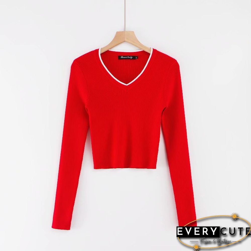 Fall Crop Sweater Kawaii Cute Sweaters Knitted Sweater Pink Women Winter Clothes Women Pullover Sweater Sexy Tops