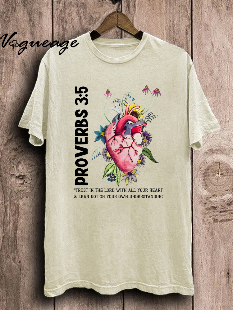 Trust In The Lord With All Your Heart Lean Not On Your Own Understanding Unisex Washed T-Shirt