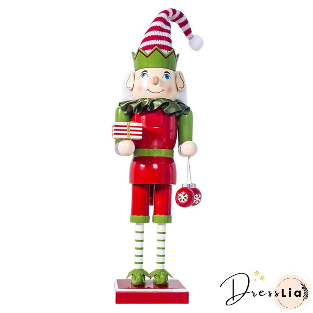 Christmas Wooden Standing Ornaments Cute Cartoon Santa Snowman Elf Nutcracker Doll Figures