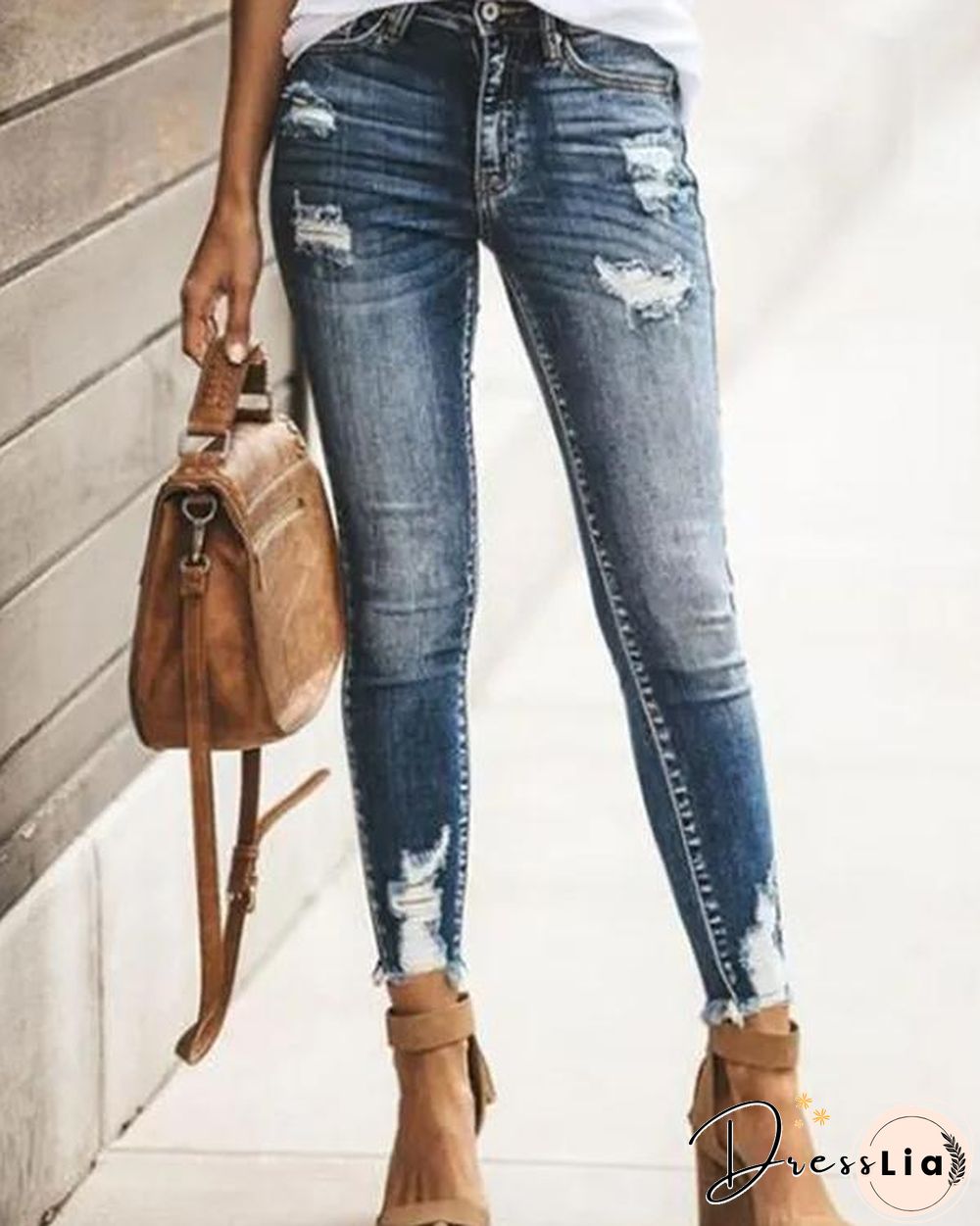 Easy Match Ripped Boot Cut Jeans