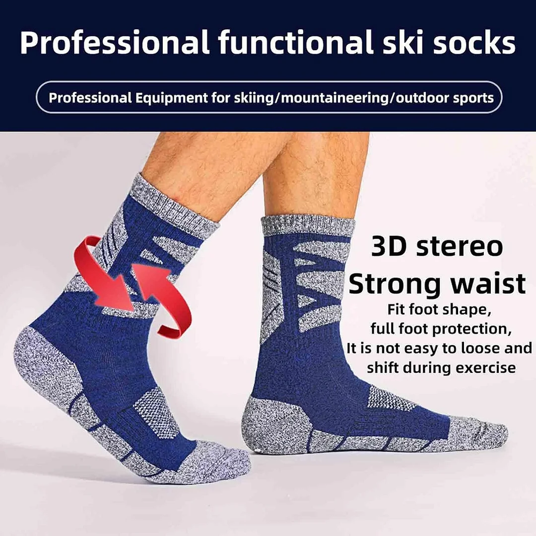 Outdoor Sports Socks With Thickened Towel Sole For Mountaineering Shock Absorption Hiking And Running Mid-tube Socks