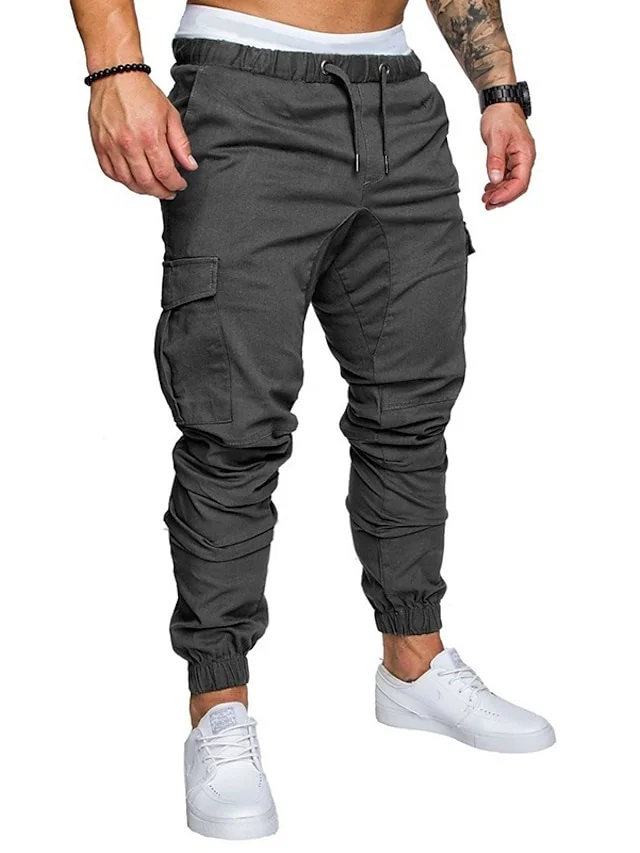 Men's Cargo Pants Trousers Multiple Pockets 