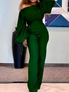 Stylish Off-The-Shoulder Long Sleeves Jumpsuit