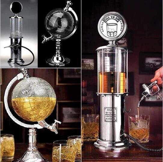 Hugoiio™ Globe Style Novelty Fill Up Gas Pump Bar Drinking Alcohol Liquor Dispenser with 1pc Free Gift