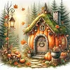 Pumpkin House-11CT Stamped Cross Stitch 45*45cm/17.72*17.72in tapestrymarket
