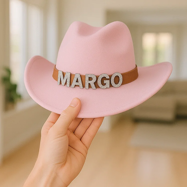 Custom Toddler Cowboy Hat for Kids, Personalized Rhinestone Cowgirl Hat for Girls Boys, Sparkly Cowboy Hat for Women Men