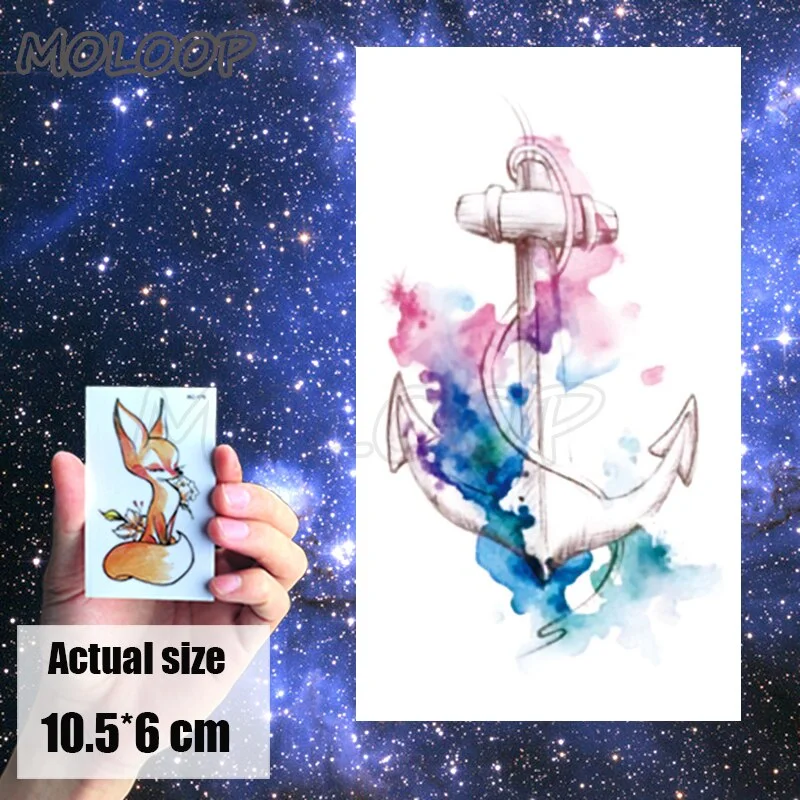 Tattoo Sticker Mermaid Little Element Small Devil Fish Jellyfish Whale Sea Animal Water Transfer Temporary Fake Body Art Tatoo