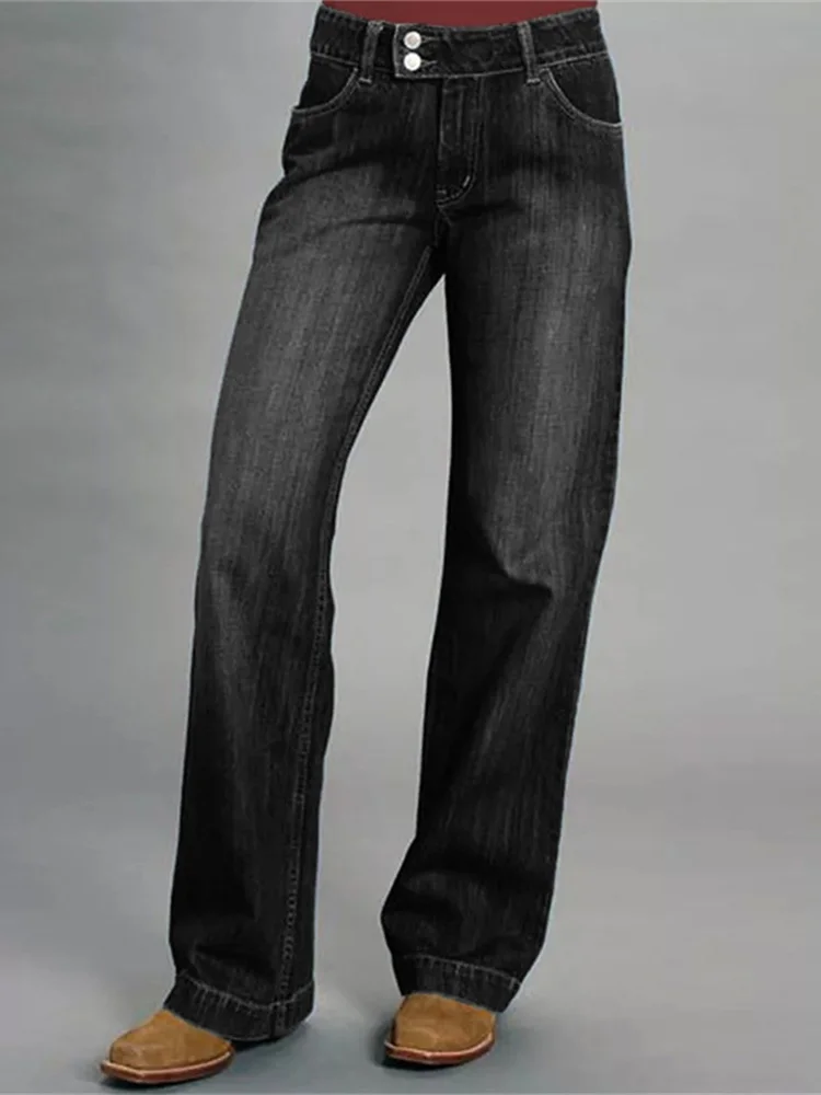 Classic Washed Relaxed Fit Bootcut Jeans