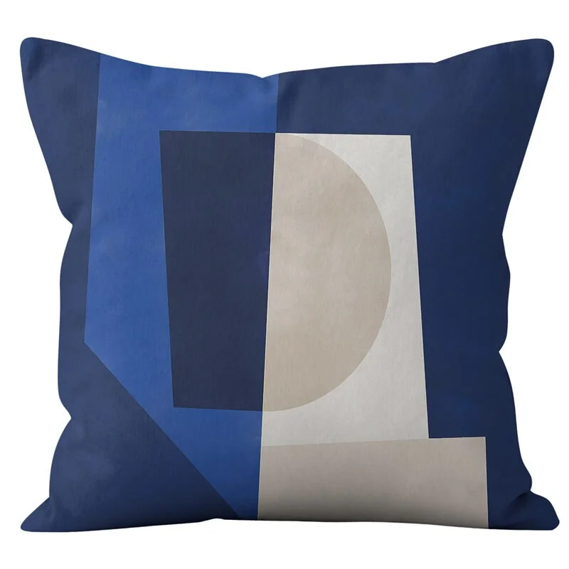 Modern Abstract Geometric Cushion Cover Short Velvet Throw Pillowcase Office Sofa Decorative Pillows Case Minimalist Home Decor