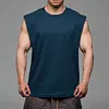Gioiacombo&trade; Gilet sportivo fitness da uomo a spalla larga in cotone sciolto