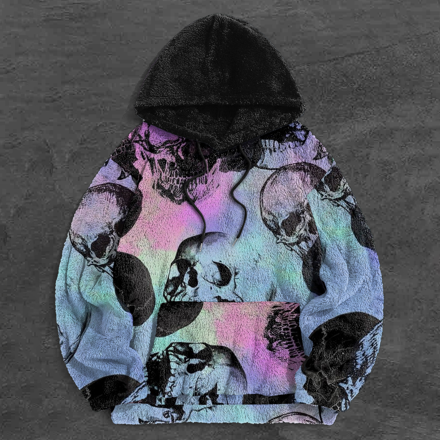 Patchwork Fashion Retro Contrast Plush Hoodie