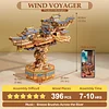  Tonecheer 3D Wooden Puzzle for Adults, DIY Vintage Orient Wooden Ship Airship Model Kit Interactive Movable Structure with Music