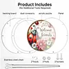 (18.5cm)DIY Acrylic Jigsaw Puzzle Window Hanging with Hanging Chain DIY Stained Glass Decoration Round Window Puzzle Decor for DIY Craft Project (Flower Ladybug)