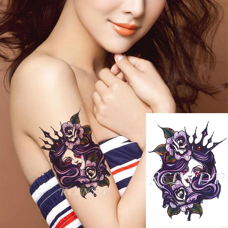 Waterproof Temporary Tattoo Sticker cartoon anime knife sexy girl cat Fake Tatto Flash Tatoo big size tattoos for Women Men