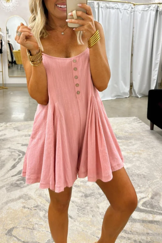 Pleated Woven Romper