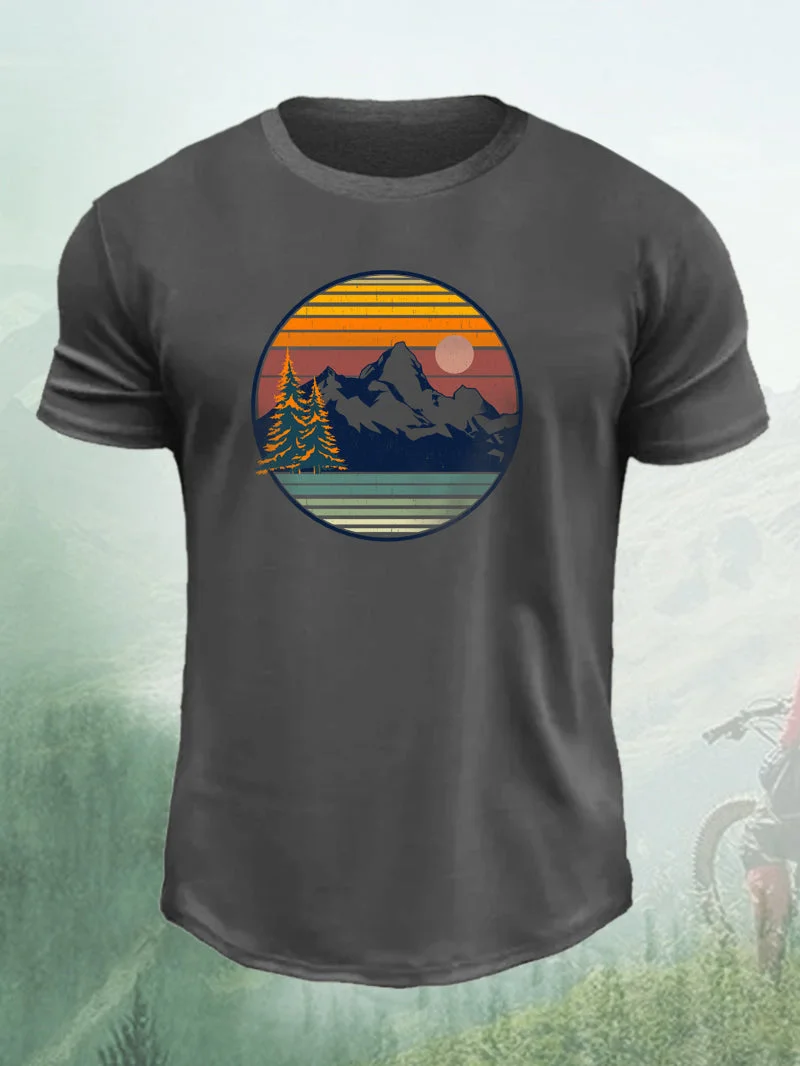 Men's Outdoor Peak Scenery Short-Sleeved Shirt in  mildstyles