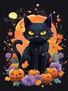 Diamond Painting -DIY Full Square Drill Halloween Cat（30*40CM)