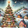 Christmas Tree - 11CT Stamped Cross Stitch - 50*50cm - Xmas