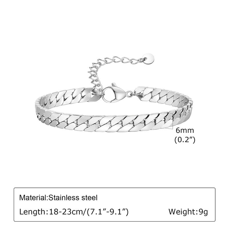 Minimalist Solid Color 201 Stainless Steel Men’s Bracelets