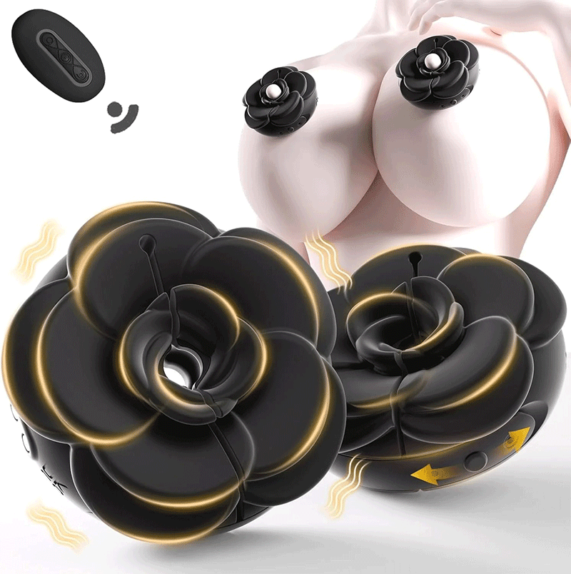 Rosara - Nipple Clamps Rose Toys With 9 Vibrating Modes