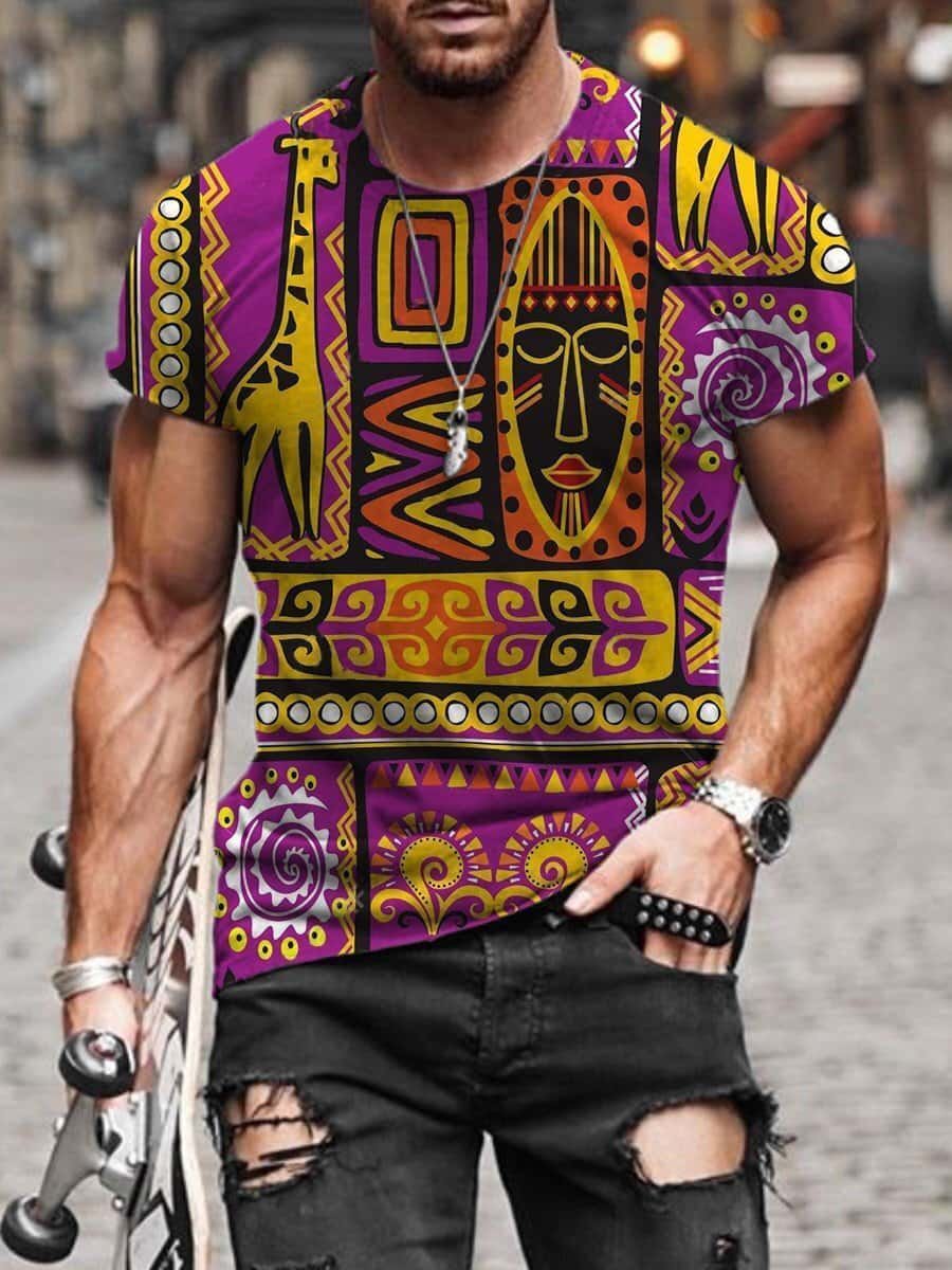 Mens Chief Print Short Sleeve T-shirt / [viawink] /