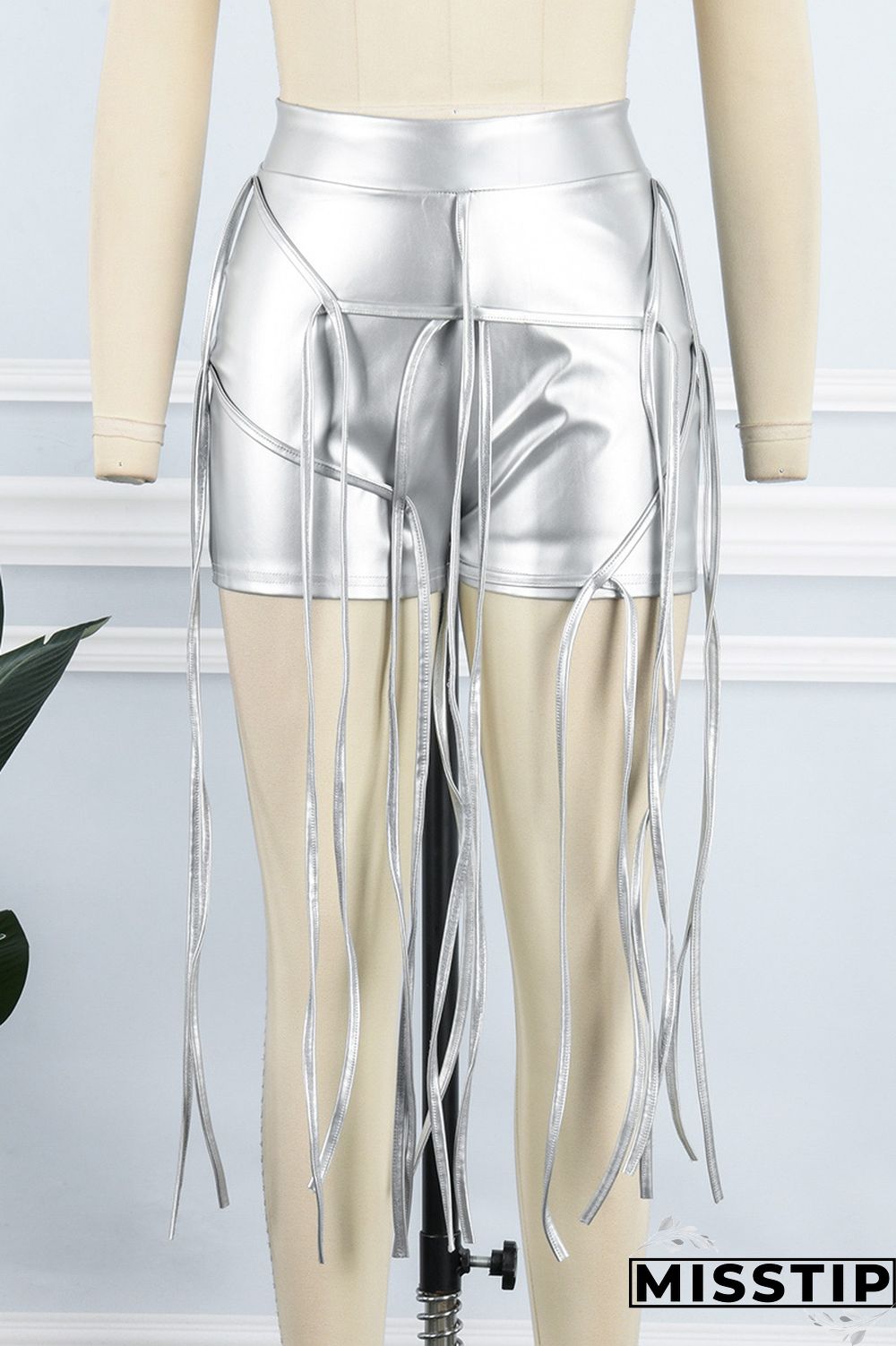 Khaki Casual Solid Patchwork Skinny High Waist Conventional Solid Color Bottoms