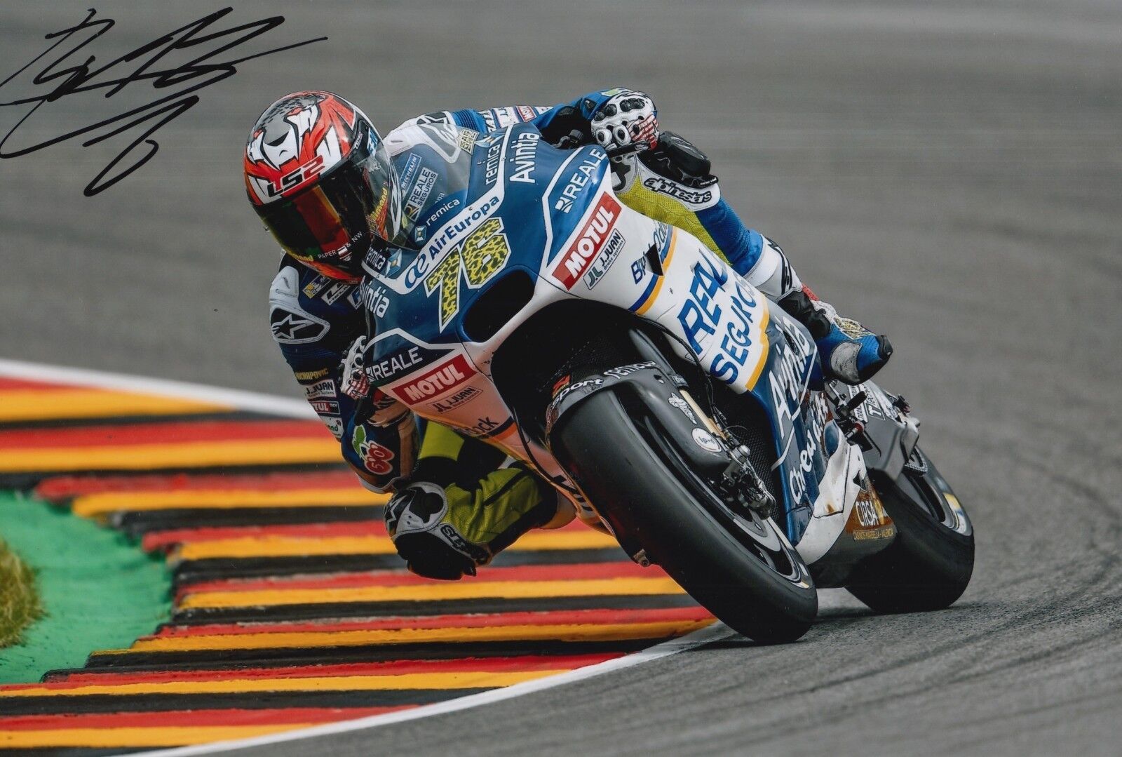 Loris Baz Hand Signed Avintia Racing Ducati 12x8 Photo Poster painting 2017 MotoGP.