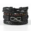 New European And American Retro Style Life Tree 8-Shaped Cross Zinc Alloy Hand-Woven 4-Piece Men'S Bracelet by Inlyline