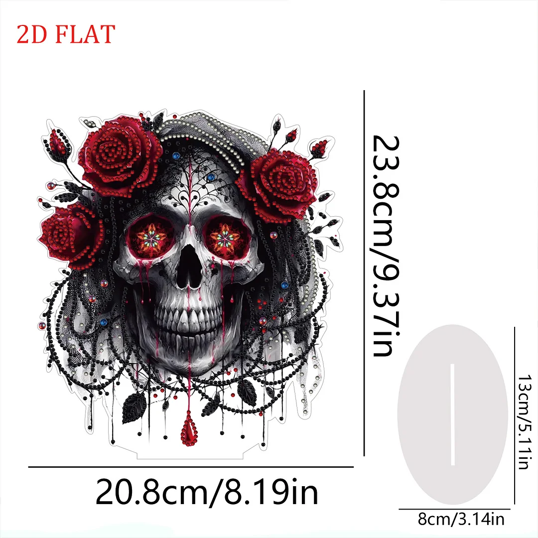 DIY Diamond Painting Double Sided Ornaments Kit for All Ages (Dark Skull)