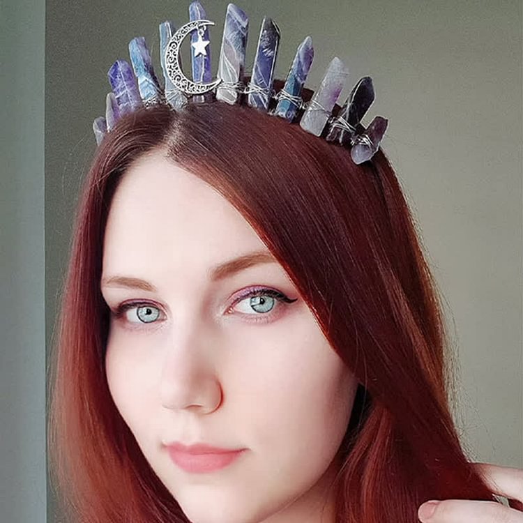 Amethyst Moon Witchy Healing Crystal Crown