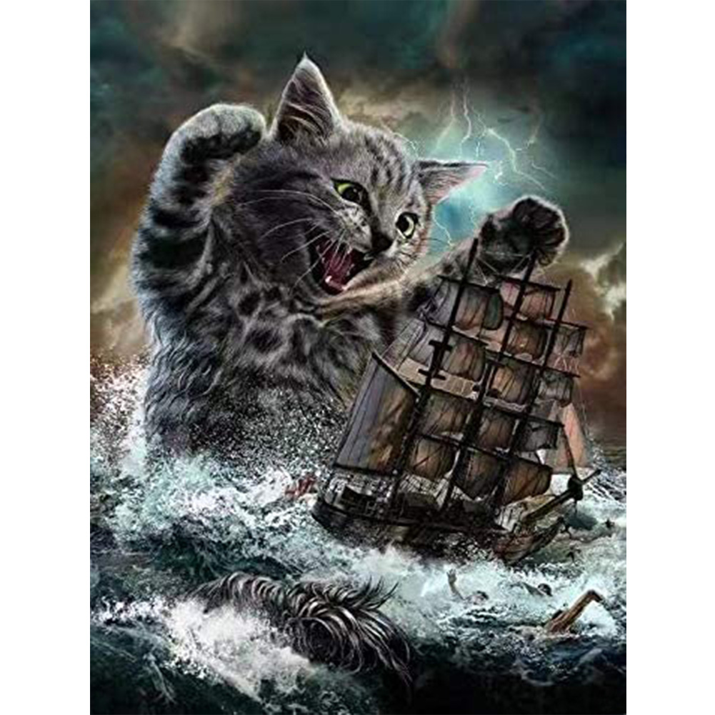 

Cat - 11CT Stamped Cross Stitch - 40*50CM, 501 Original