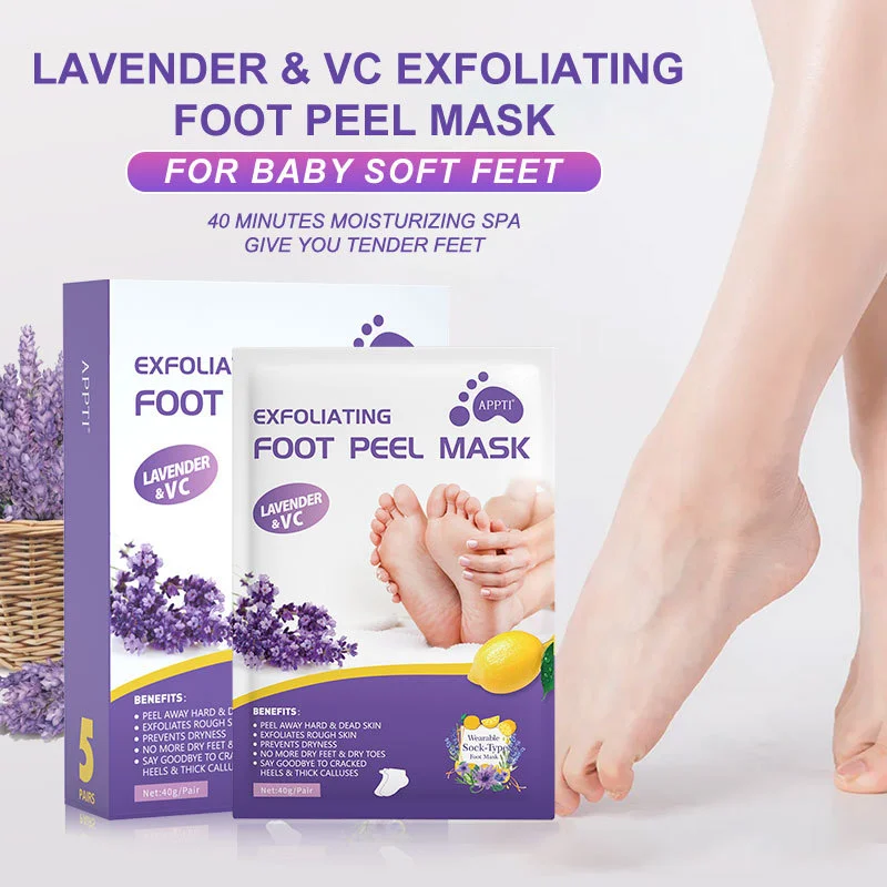  ⭐Exfoliating Mask for Dry Cracked Feet - Exfoliating Skin Remover for Cracked and Callused Feet - Exfoliate for Soft Baby Feet