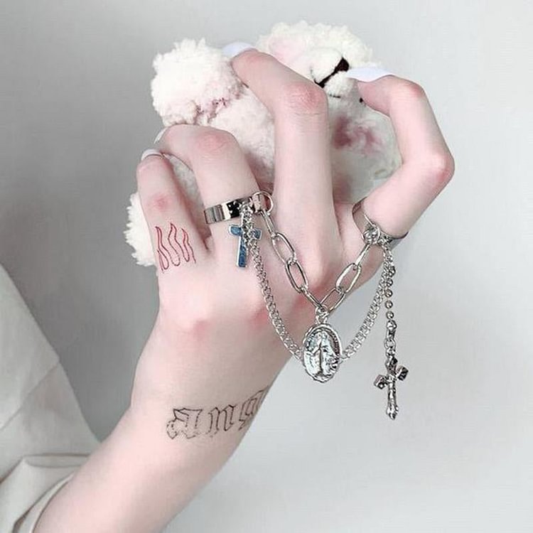 Gothic Cross Layered Ring
