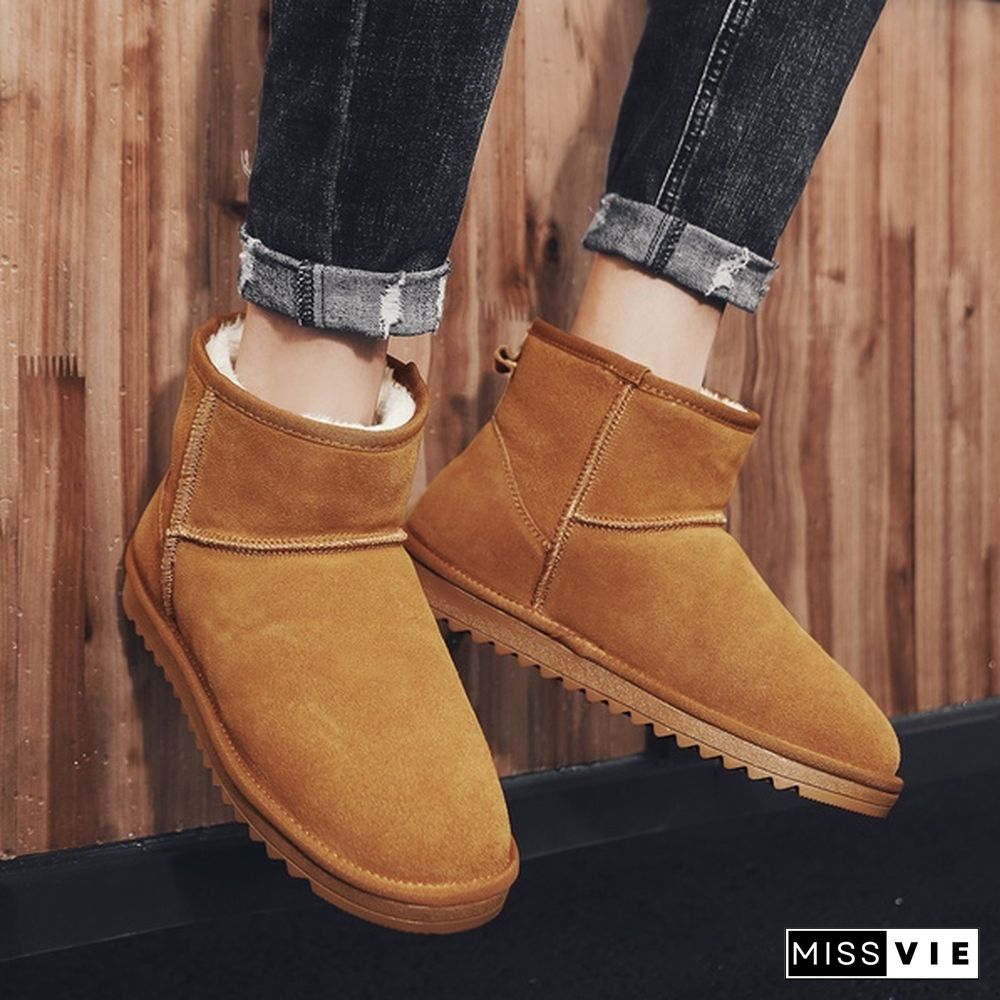 Men and Women Boots Kids Winter Snow Boots, Waterproof Non-slip Flat Round Head Comfortable Warm Little Male Girl Boots  Size28-47