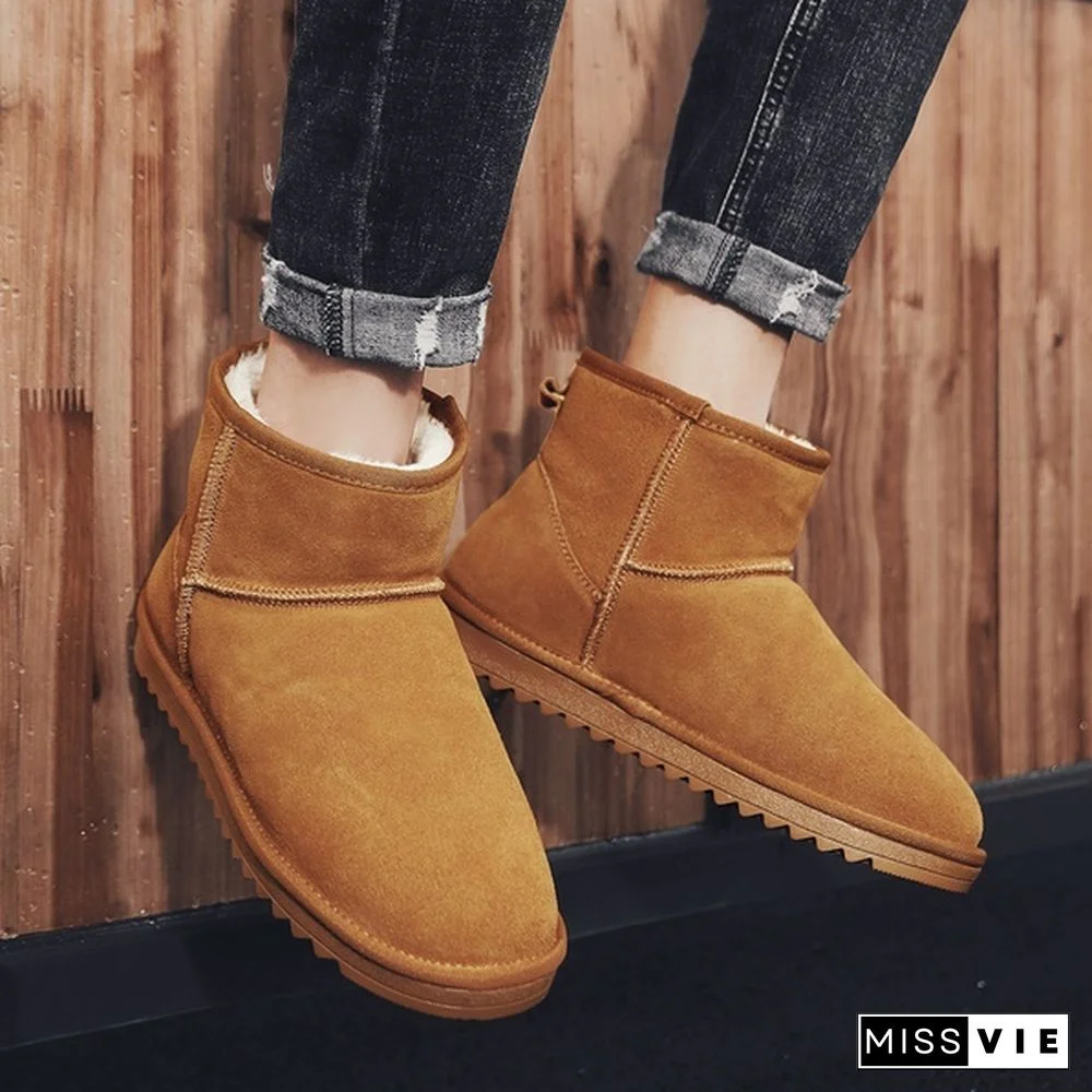 Men and Women Boots Kids Winter Snow Boots, Waterproof Non-slip Flat Round Head Comfortable Warm Little Male Girl Boots  Size28-47