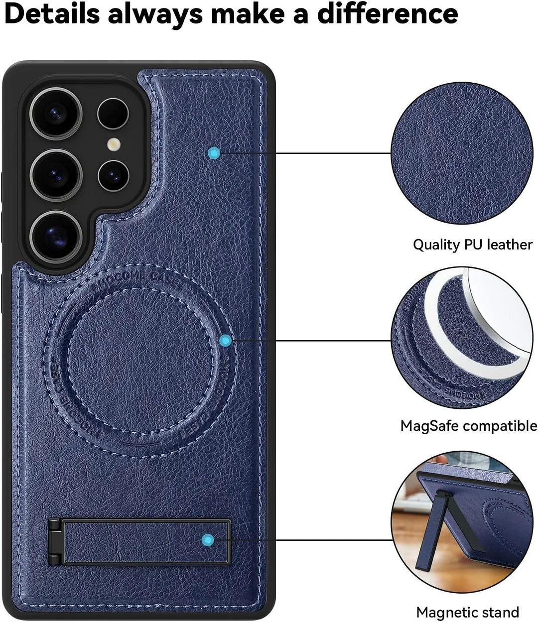 Samsung Galaxy Z Fold 6 Leather Case Magnetic Protective Case Holder Phone Case