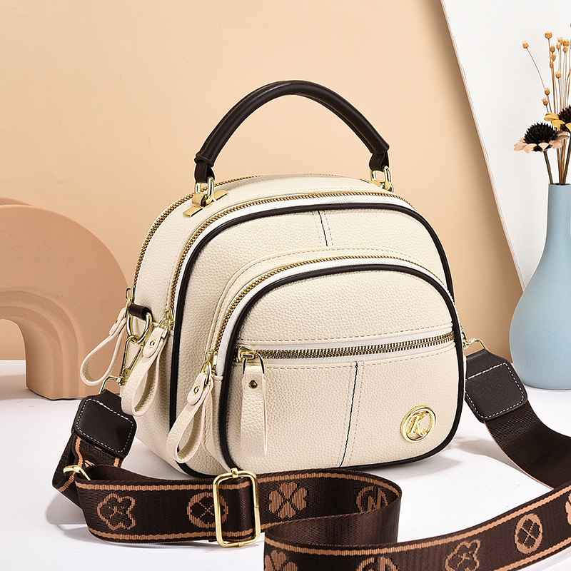 Mature Women Versatile Crossbody Bag Multi-zipper Design Shoulder Bags With Portable Fashion Handbags