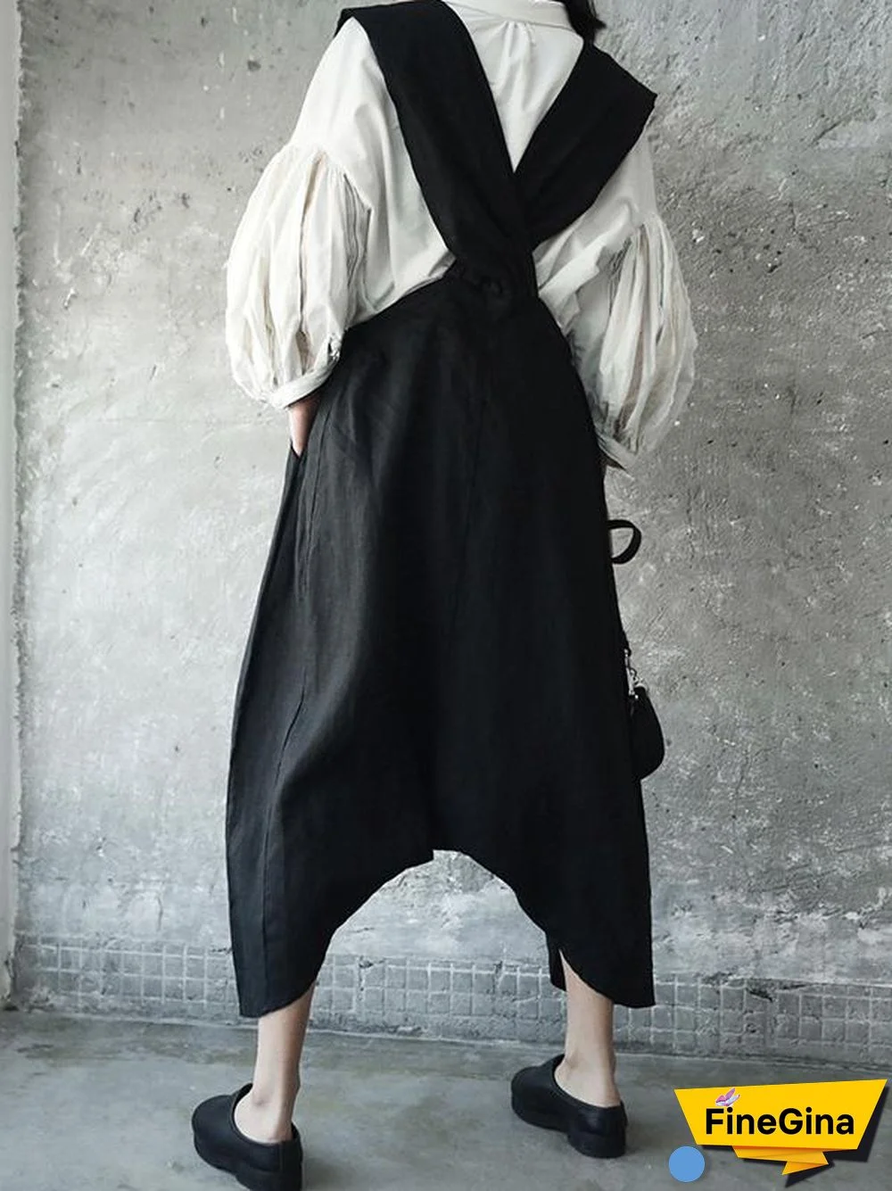 Solid Linen Loose Harem Pants
