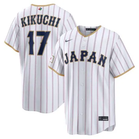 Men's Japan Baseball #17 Yusei Kikuchi White 2026 World Baseball Classic Home Stadium Jersey